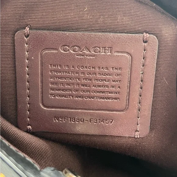 Coach Black Quilted Satchel with Gold Chain